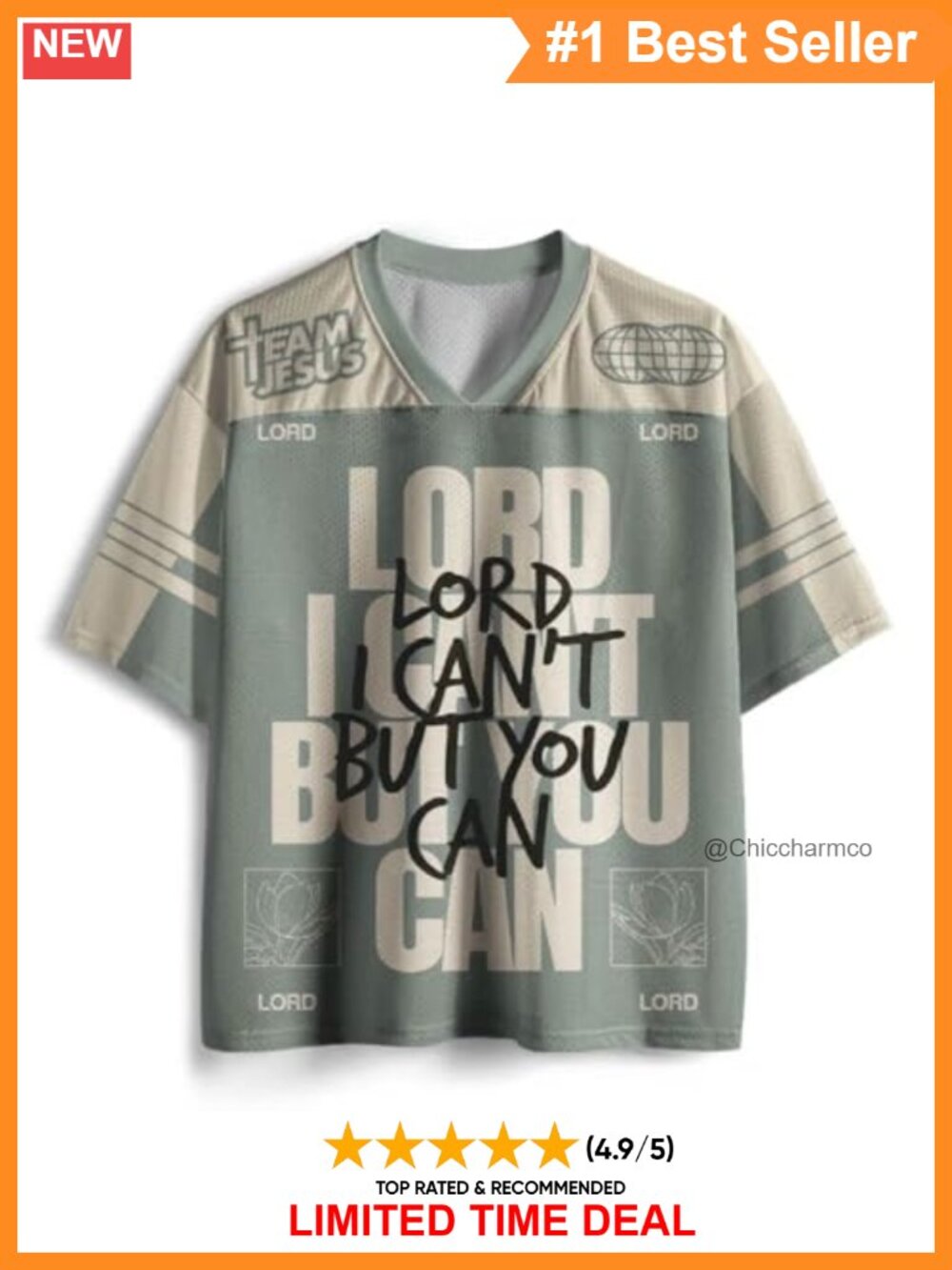 Oversized Christian Mesh Jersey Lord Jesus Cross Graphic Tee Breathable